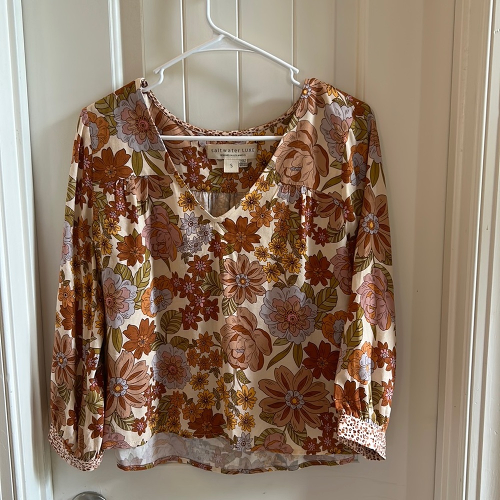 Saltwater Luxe floral blouse